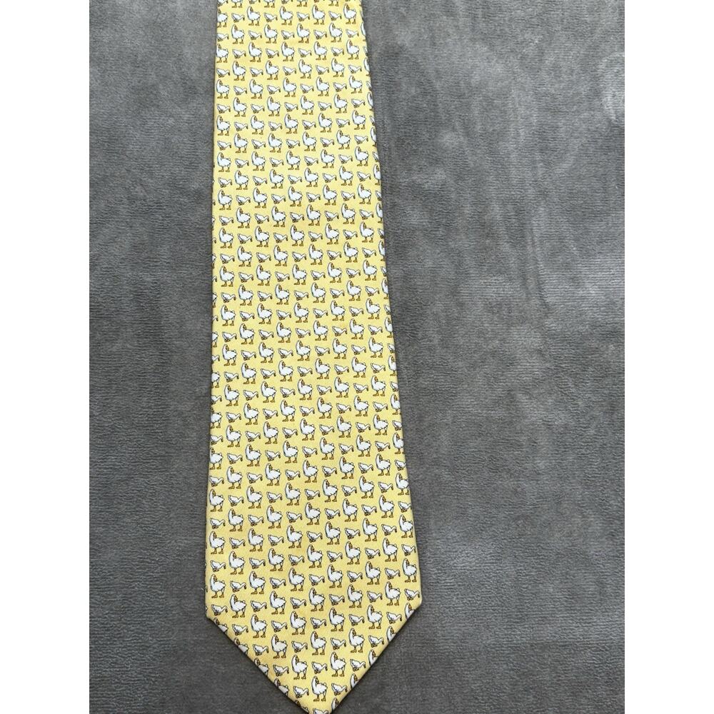Ducks Yellow Pure Silk Neck‎ Tie - Aflac Vintage USA Insurance